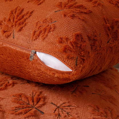 Christmas Throw Pillow Covers Xmas Winter Christmas Tree Faux Fur Cushion Covers, 3D Embroidered Pillow Cases