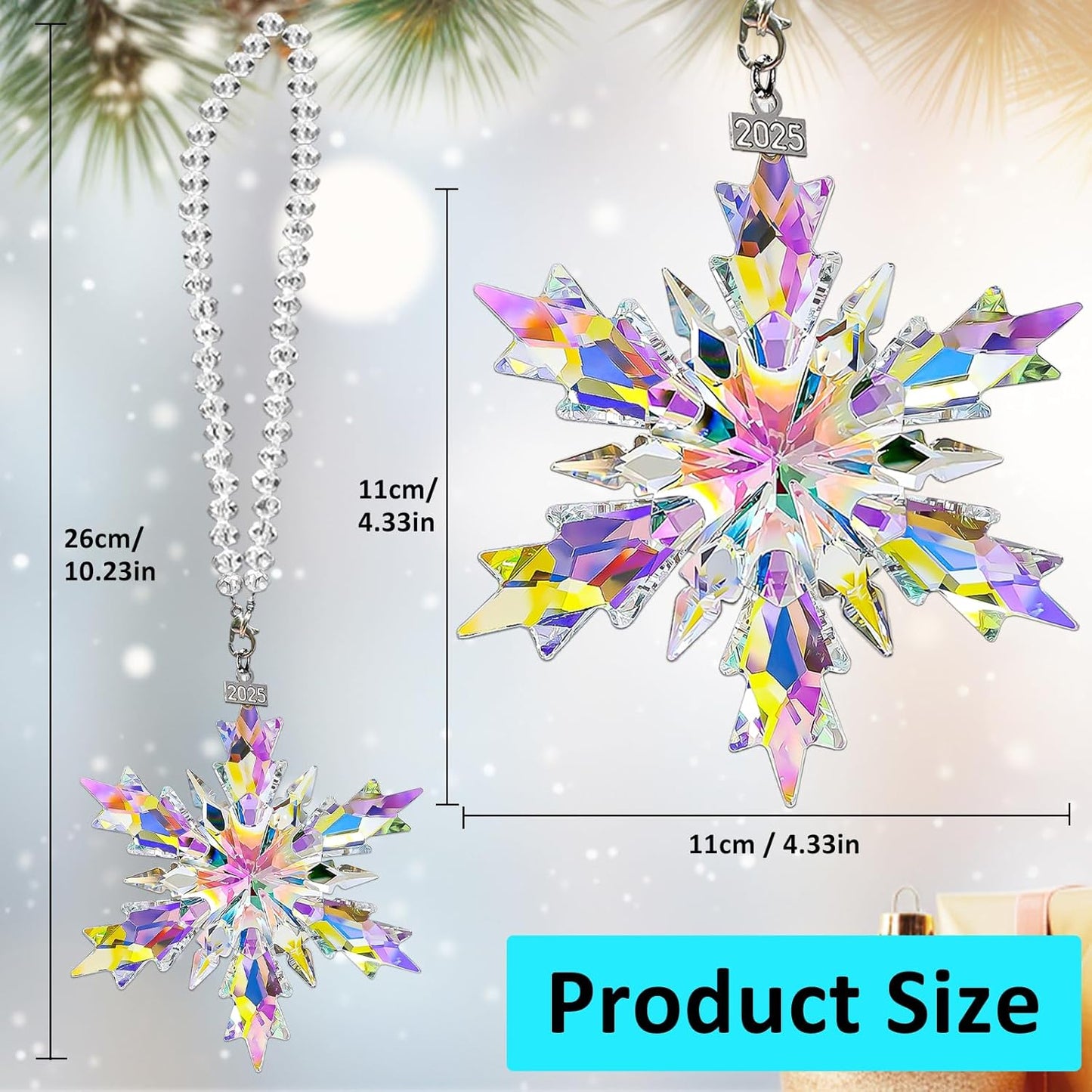 Christmas Ornaments 2025,Wooden Ornaments for Christmas Tree, Christmas Decorations Gifts for Women, Men, Vacation Ornament for Family, Sister, Friends, Meaningful Ornaments