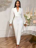 DRESS 2025 Party Women Jumpsuit White Formal Elegant Office Wear