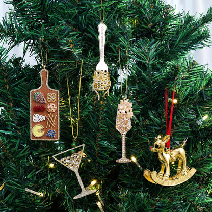 2025 Christmas Ornaments Champagne Ornament,Hanging Wine Glass Ornaments for Christmas Tree Decorations, Keepsake Gifts for Sisters Mother Grandma Women