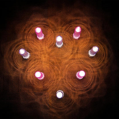 Rose Shadow LED Flameless Candles, 6PCS Romantic Battery Operated Candles Led Pillar Candles for Valentines Anniversary Wedding Christmas Decorations(White, D 2.5" x H 7.2")
