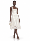 Cream Lace Trim Midi Dress