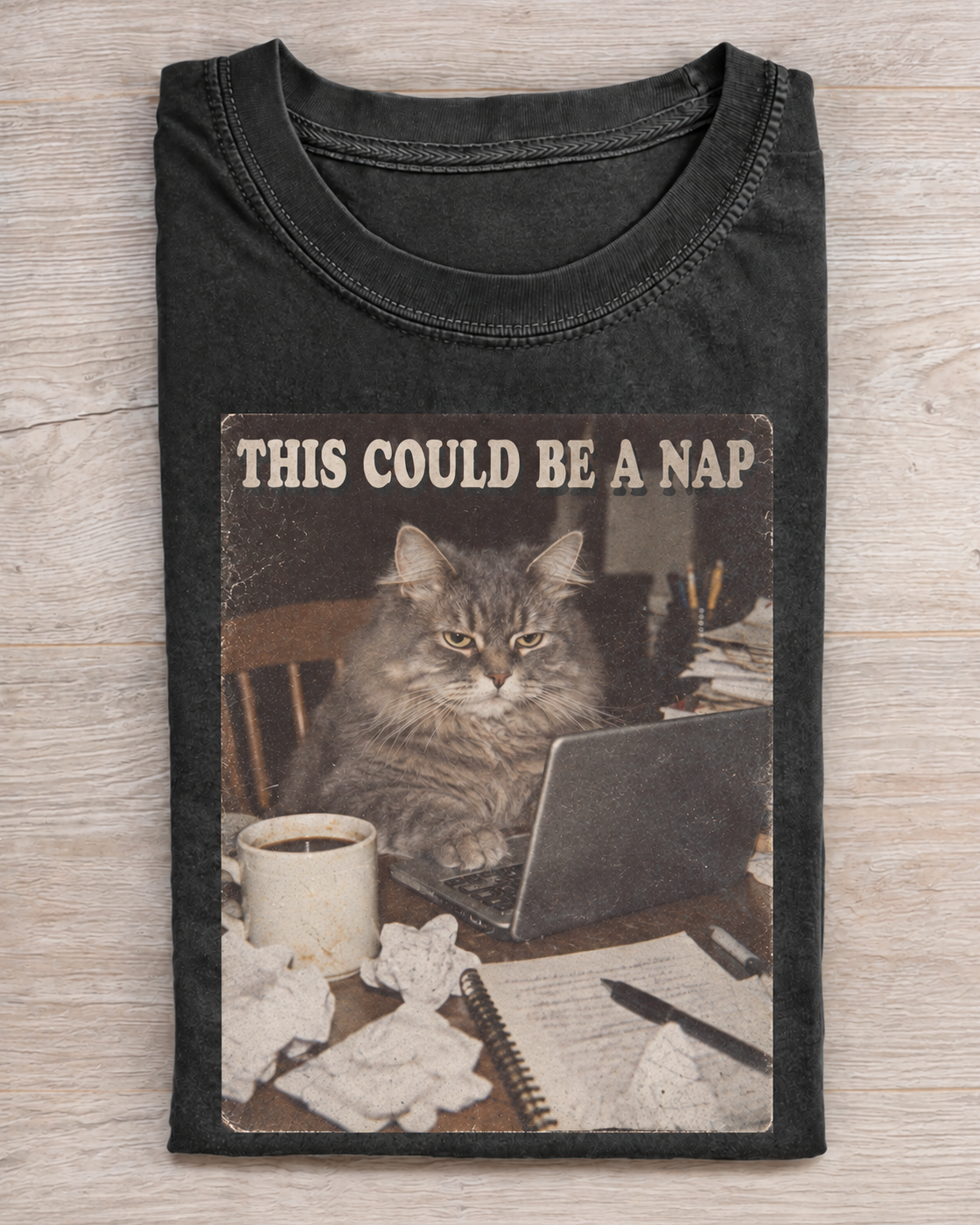 Charcoal Cat Nap Graphic Tee