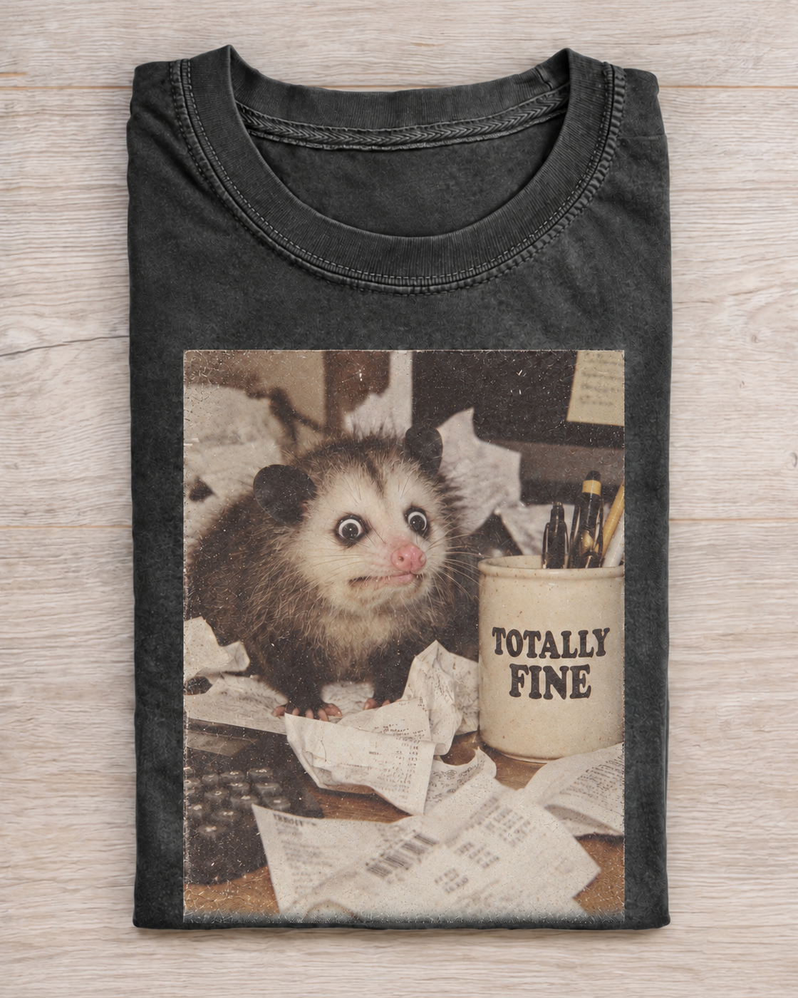 Charcoal Opossum Fine Graphic Tee