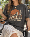 Charcoal Wolf Take The Trail Graphic Tee