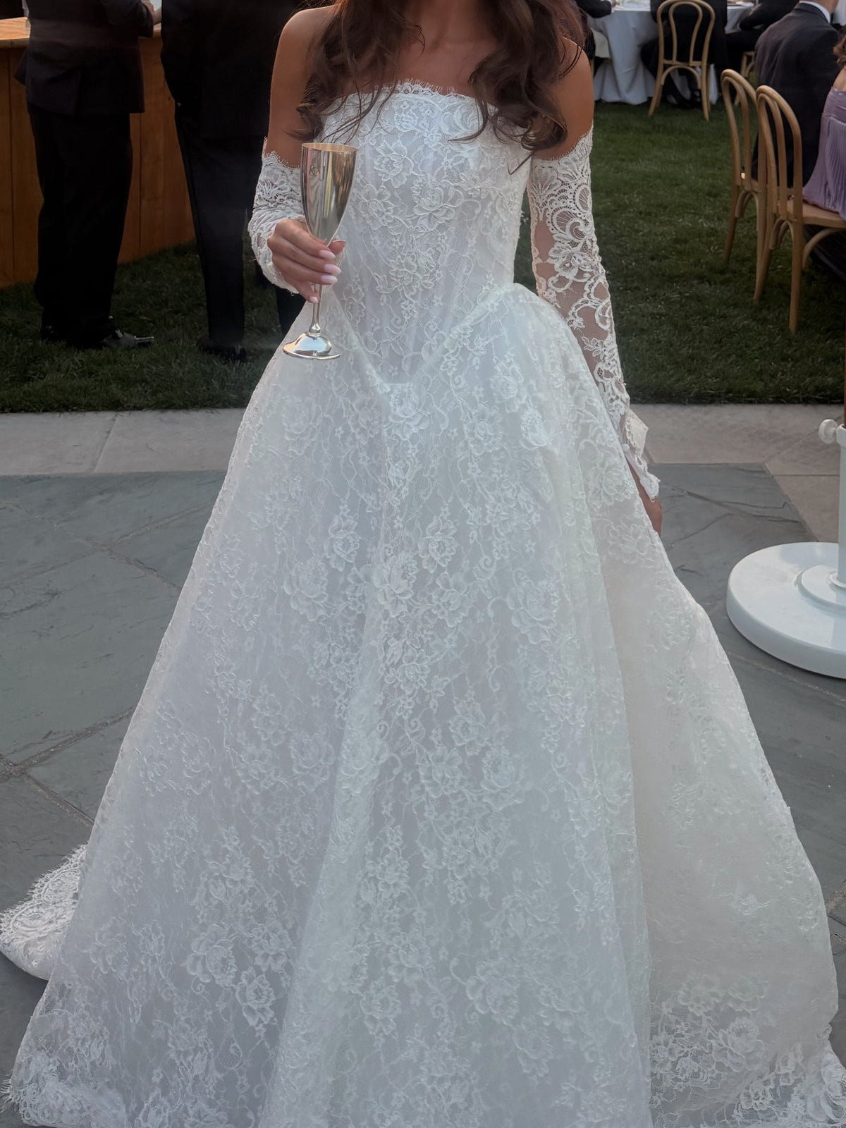 White Lace Off-Shoulder Ballgown