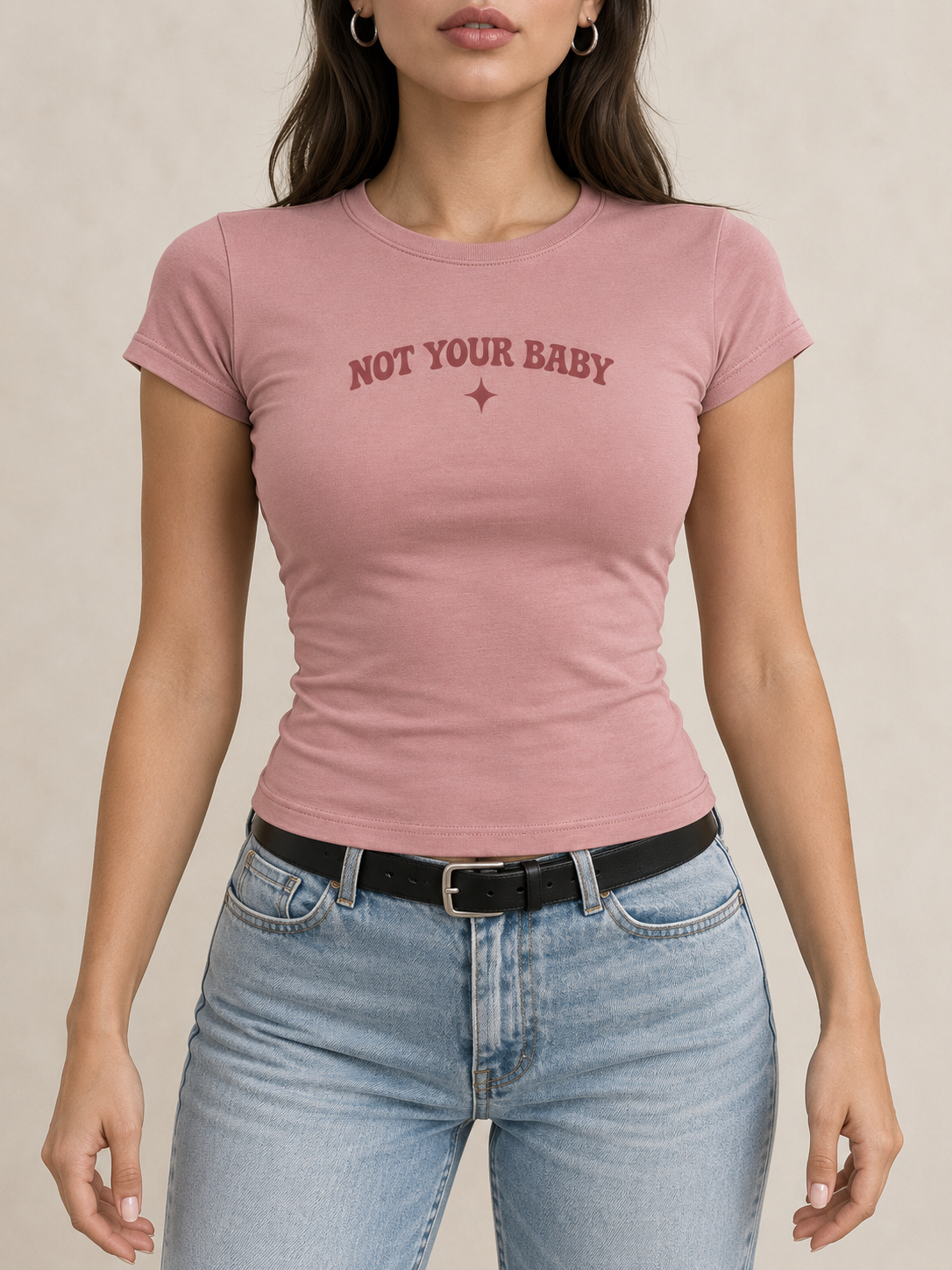 Pink Not Your Baby Graphic Baby Tee
