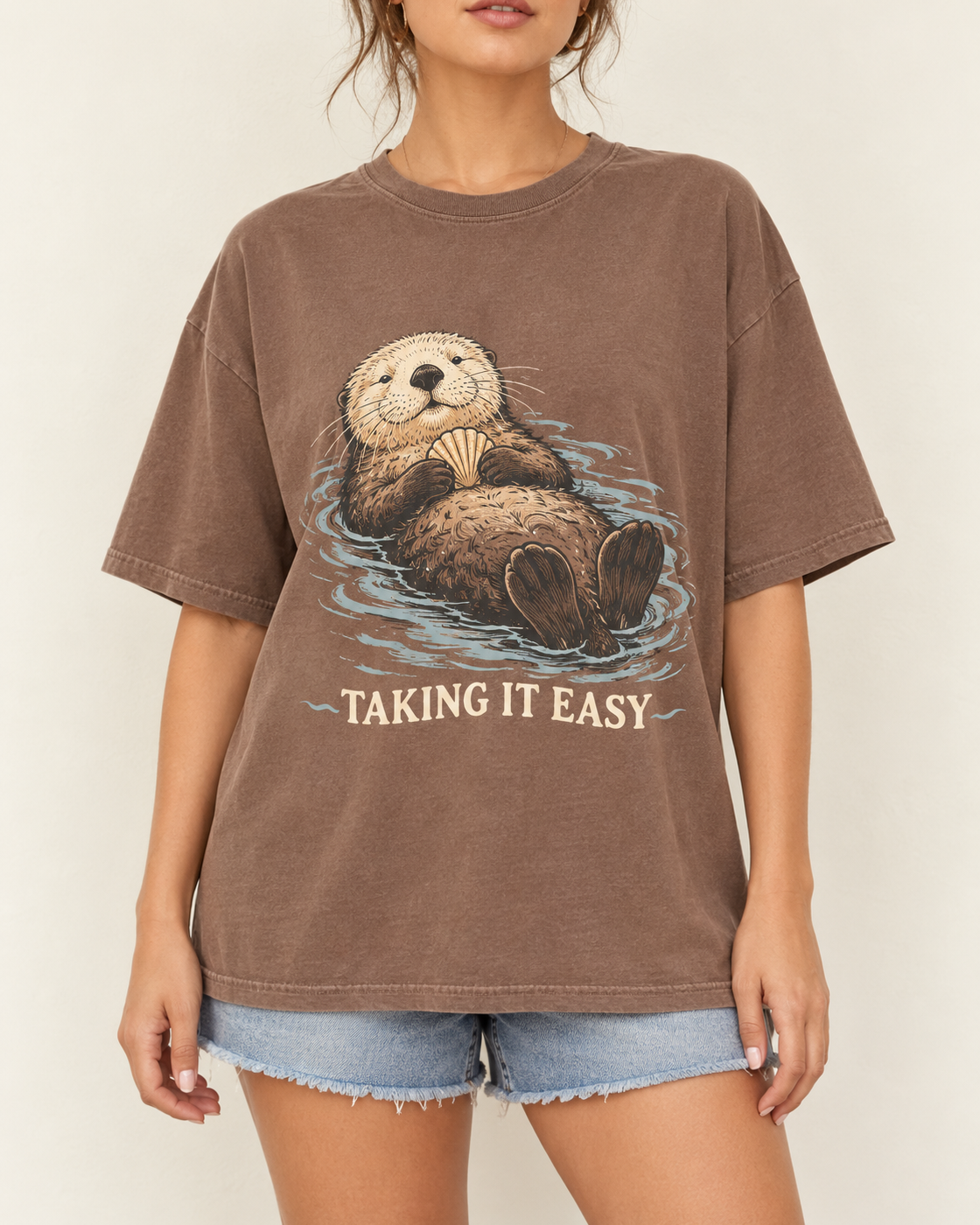 Brown Otter Shell Graphic Tee