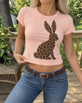 Pink Leopard Bunny Graphic Baby Tee