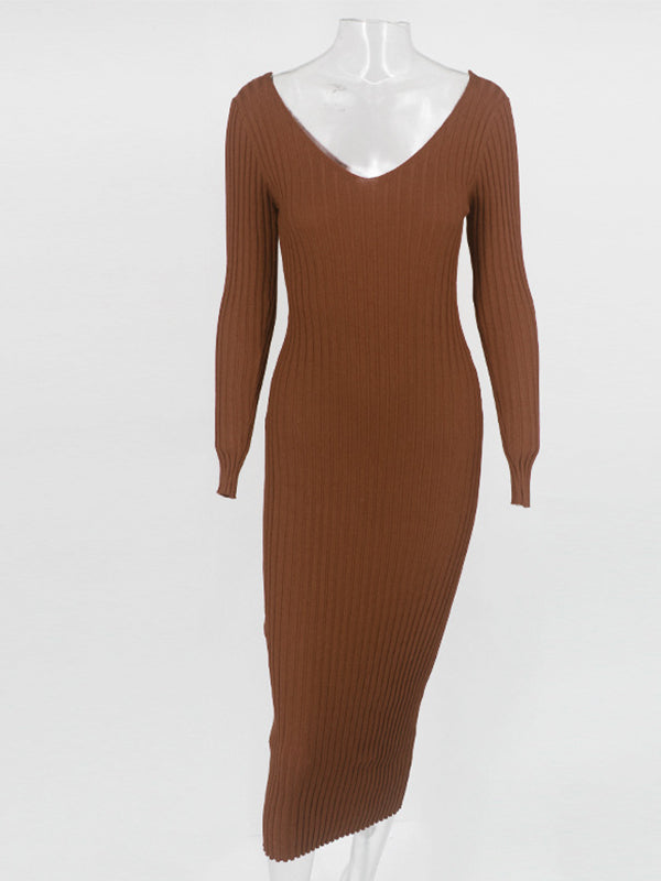 Off Shoulder Backless  Sweater Long Sleeve Bodycon Baby Shower Maternity Midi Dress