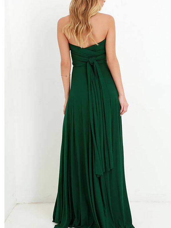 Dark Green Spaghetti Strap Backless V-Neck Party Baby Shower Maternity Maxi Dress