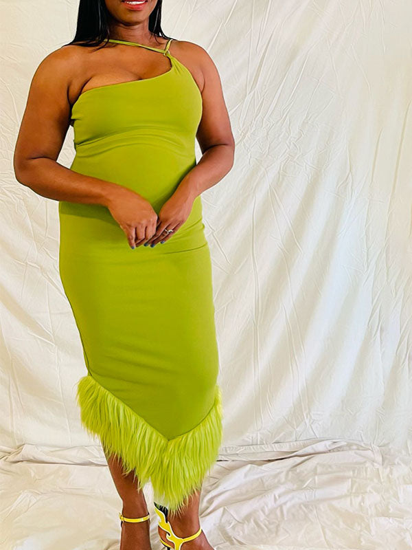 Feather Splicing Off Shoulder Irregular Bodycon Cocktail Party Baby Shower Maternity Maxi Dress