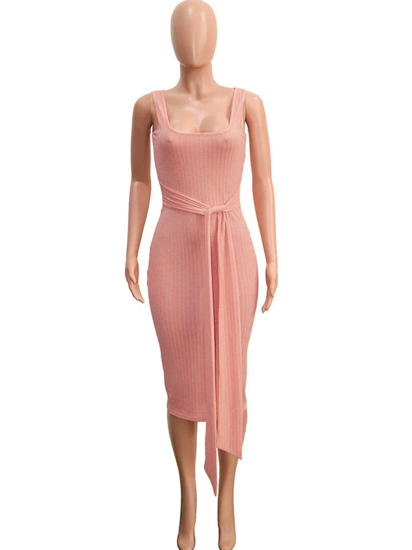 Pink Sweater Off Shoulder Sashes Cardigans Bodycon 2-in-1 Baby Shower Maternity Midi Dress