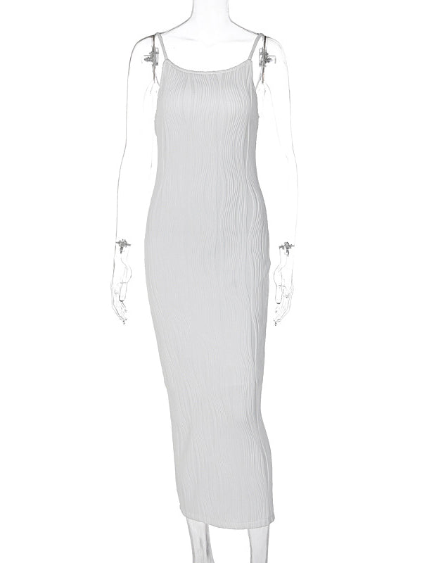 3D Line Backless Back Slit Bodycon Elegant Baby Shower Maternity Maxi Dress