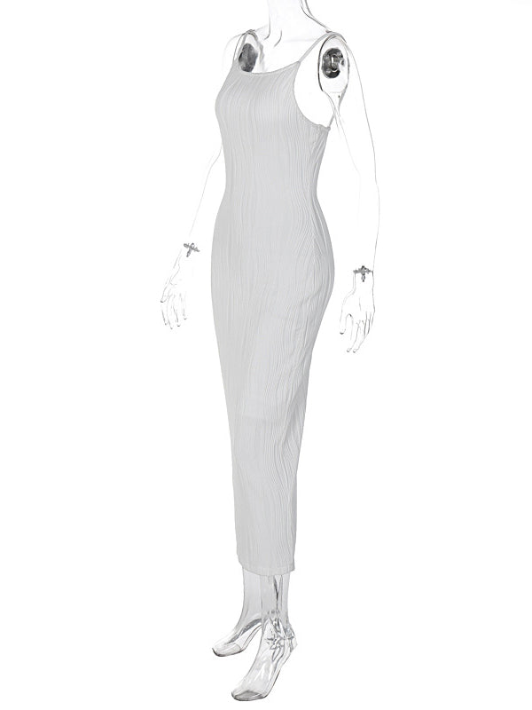 3D Line Backless Back Slit Bodycon Elegant Baby Shower Maternity Maxi Dress