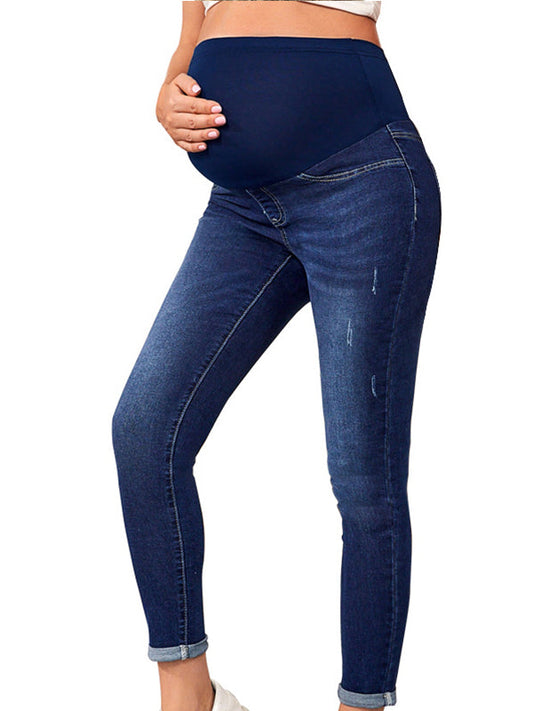Over Belly Comfy Stretch High Waisted Denim Pregnancy Pants Maternity Skinny Jeans