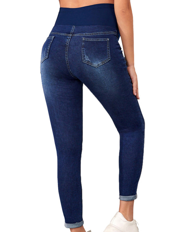Over Belly Comfy Stretch High Waisted Denim Pregnancy Pants Maternity Skinny Jeans
