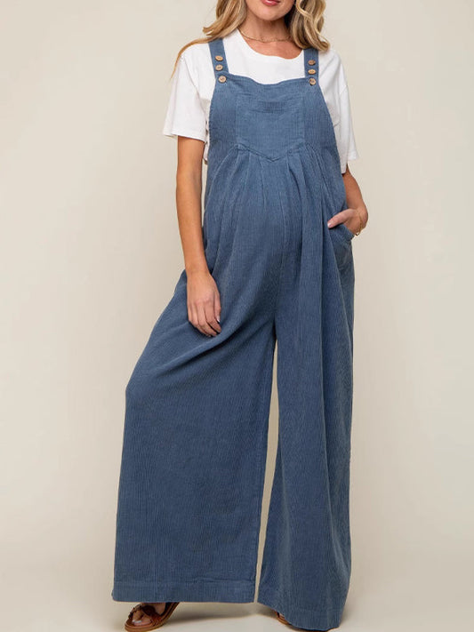Buttons Pockets Daily Going out Maternity Jumpsuits