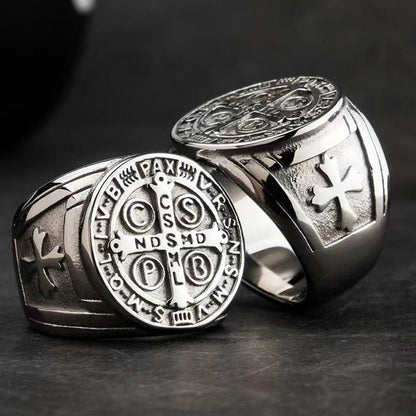 Christianartworkshop St. Benedict the Protector Ring