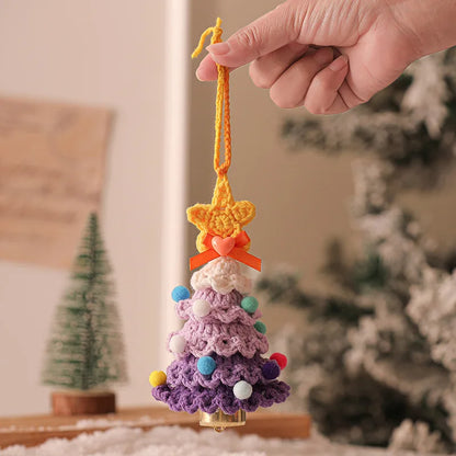 Handmade Woolen Crochet Christmas Tree Ornaments Plush Christmas Atmosphere Ornaments Home and Car Ornaments Decorative Items