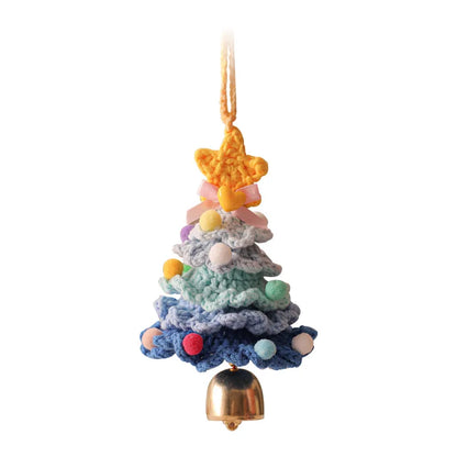 Handmade Woolen Crochet Christmas Tree Ornaments Plush Christmas Atmosphere Ornaments Home and Car Ornaments Decorative Items