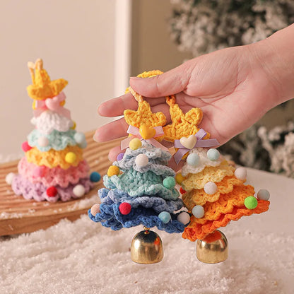 Handmade Woolen Crochet Christmas Tree Ornaments Plush Christmas Atmosphere Ornaments Home and Car Ornaments Decorative Items