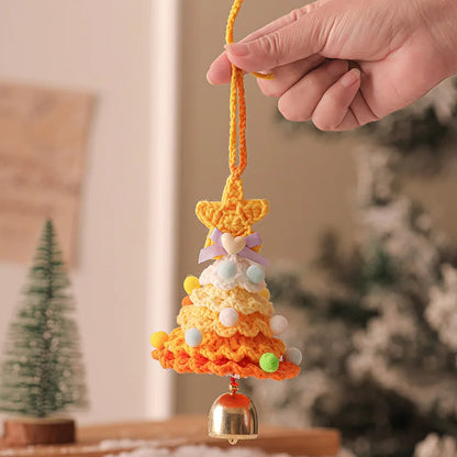 Handmade Woolen Crochet Christmas Tree Ornaments Plush Christmas Atmosphere Ornaments Home and Car Ornaments Decorative Items