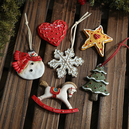 Christmas tree pendant: Resin Santa Claus & Snowman decoration for the Christmas tree