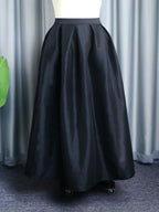 Plus Size Solid Black Ball Gown Long Skirt Woman