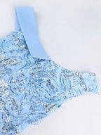 Bowtie Asymmetrical Sequin Party Dress Midi