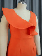 Deep V Neck Sleeveless Mermaid Party Dresses