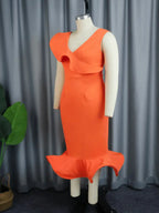 Deep V Neck Sleeveless Mermaid Party Dresses