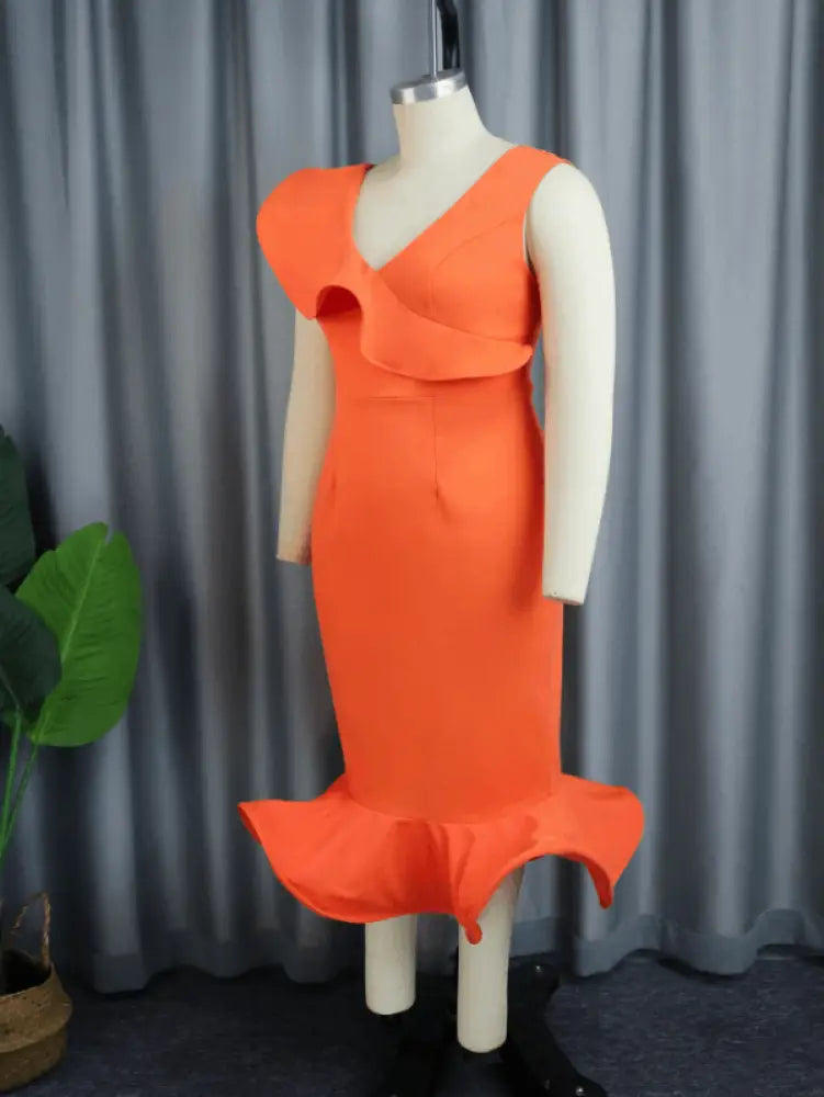 Deep V Neck Sleeveless Mermaid Party Dresses