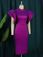 Flare Sleeve Shiny Bodycon Party  Dresses