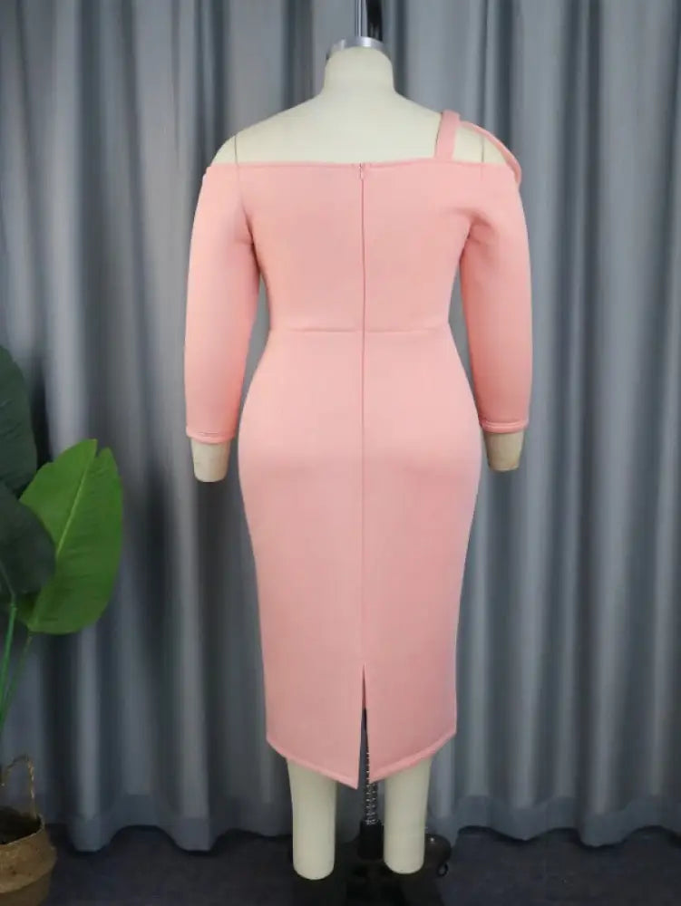 Flower Asymmetrical Midi Party Dress