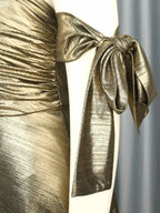 Off Shoulder Gold Maxi Dress