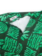 One Shoulder Green African Printed Dresses Midi
