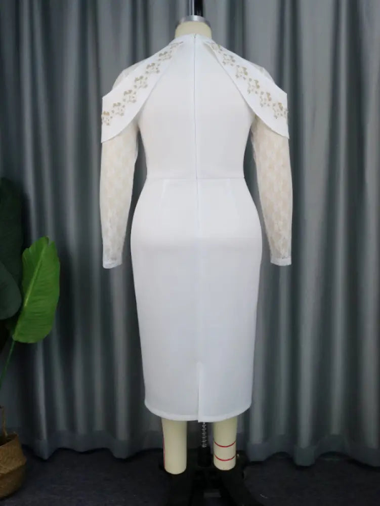 Plus Size White Lace Wedding Guest Dresses White Bridal Shower Dresses