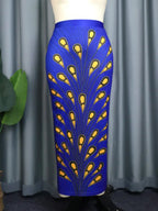 Printed Pencil  High Waist Long Skirt Summer