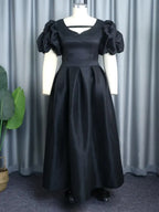 Puff Sleeve A Line Two Piece Skirt Sets