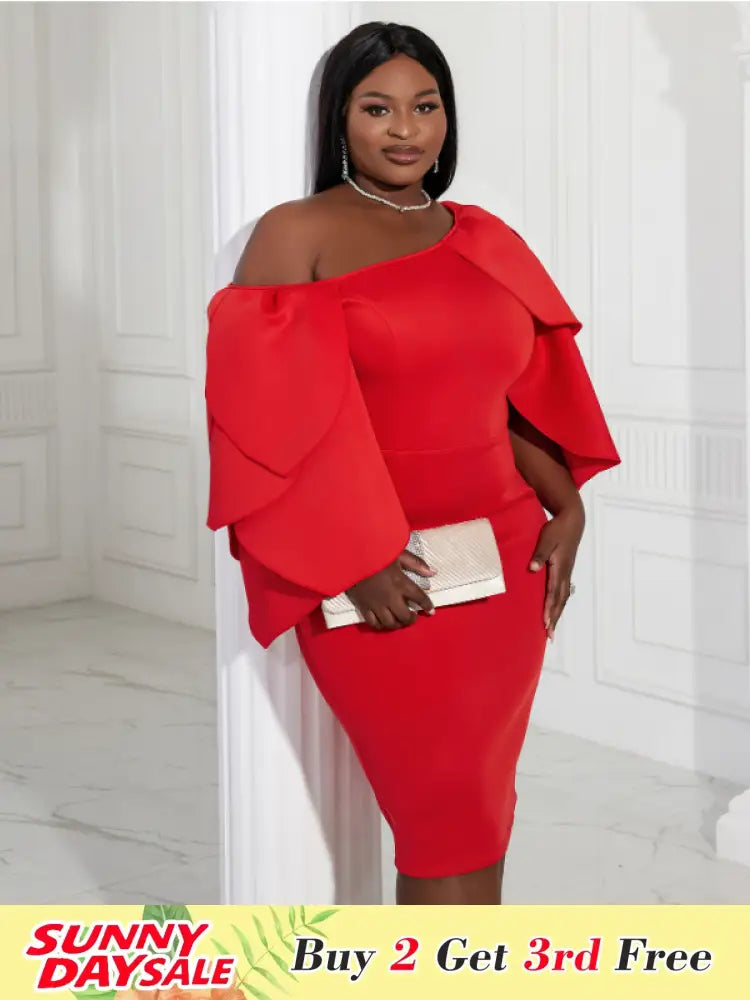 Sexy Bodycon Cascading Ruffles Sleeves Birthday Party Dresses