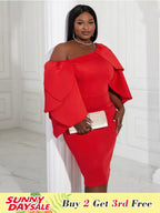 Sexy Bodycon Cascading Ruffles Sleeves Birthday Party Dresses