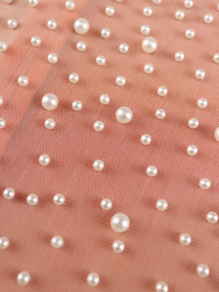 Sexy See Through Beaded Midi Dress