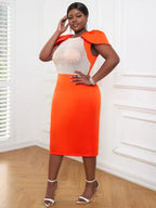 Sexy See Through Beaded Midi Dress