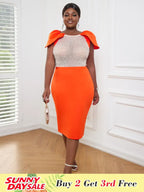 Sexy See Through Beaded Midi Dress