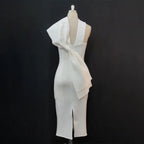 Sexy Sleeveless Back Big Bow Party Dress White Bridal Shower Dresses