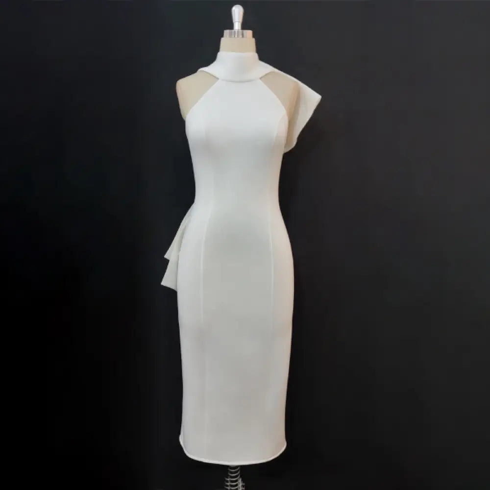 Sexy Sleeveless Back Big Bow Party Dress White Bridal Shower Dresses