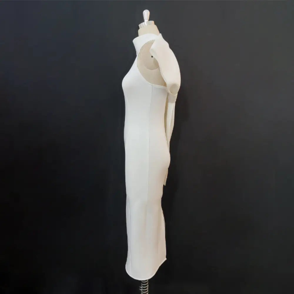 Sexy Sleeveless Back Big Bow Party Dress White Bridal Shower Dresses
