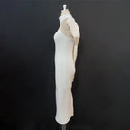 Sexy Sleeveless Back Big Bow Party Dress White Bridal Shower Dresses