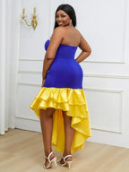 Strapless Beading Irregular Fishtail Dress Maxi
